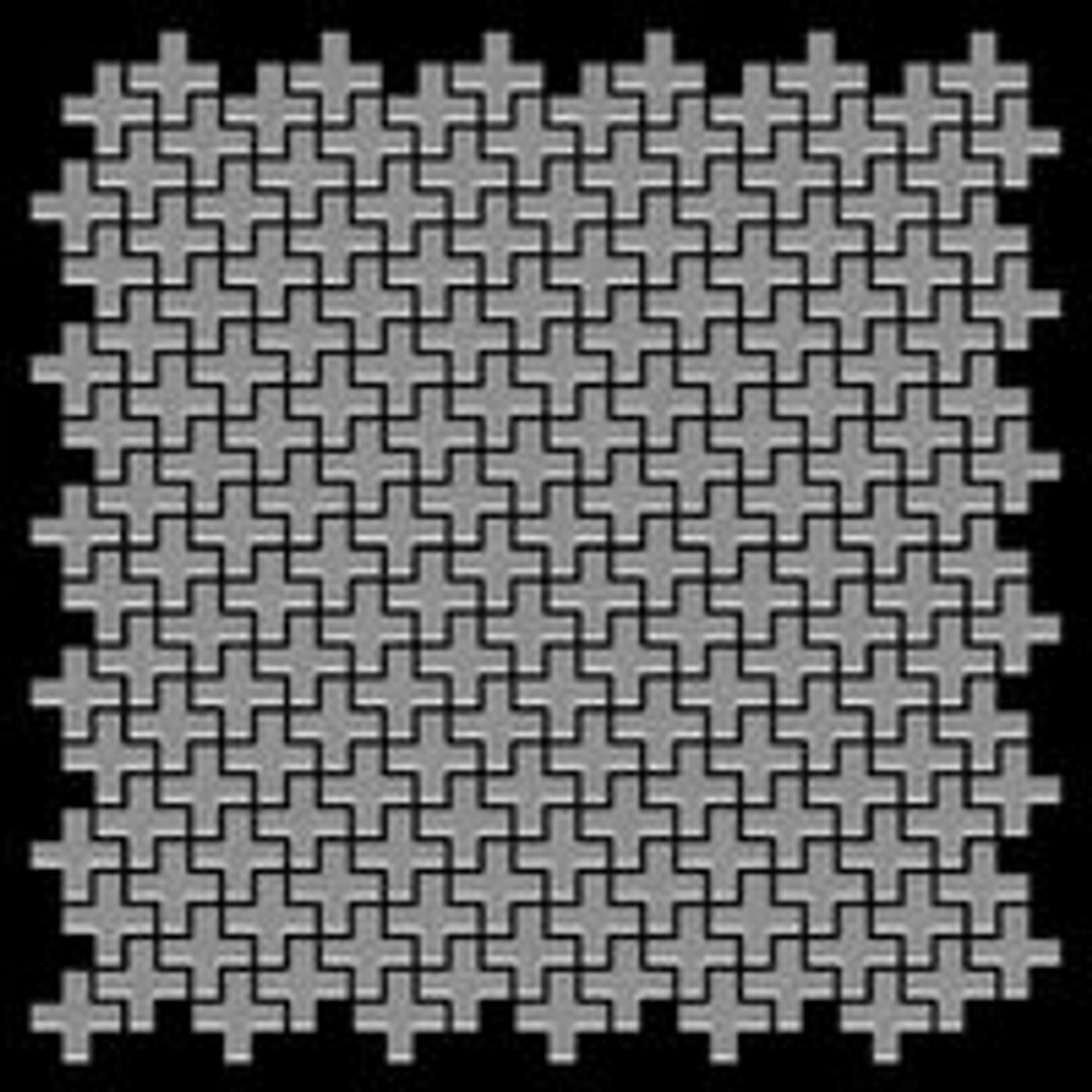 Gebürstete, graue Edelstahl Mosaikfliese im Swiss Cross Design. Ideal für Bad & Küche.