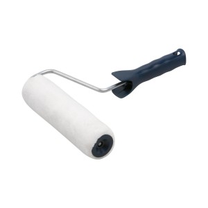 LUX Kurzflorroller, 25 cm breit, mit blauem Griff. Ideal für feste Farbe und Verputzarbeiten.