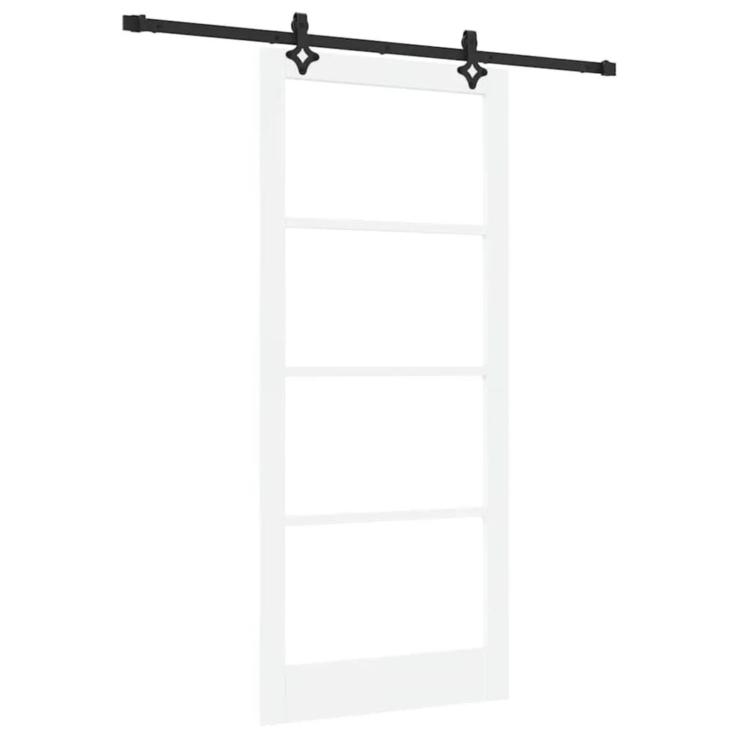 vidaXL Schiebetür ORKDAL Weiß und Schwarz 93 x 211 cm 3332178