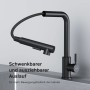 Schwarze AM.PM Küchenarmatur Play mit flexiblem Auslauf.