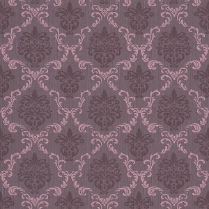 Violette Textil Vliestapete mit Barock Ornamenten für Wohn- und Esszimmer.