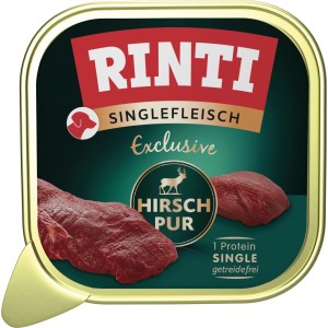 Rinti Hunde-Nassfutter Single-Fleisch Hirsch Pur, getreidefreies Monoprotein-Futter.