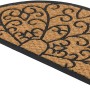 Halbrunde Fußmatte Coco Deluxe Light, 45x75 cm, mit Reliefmuster und schwarzem Rand.