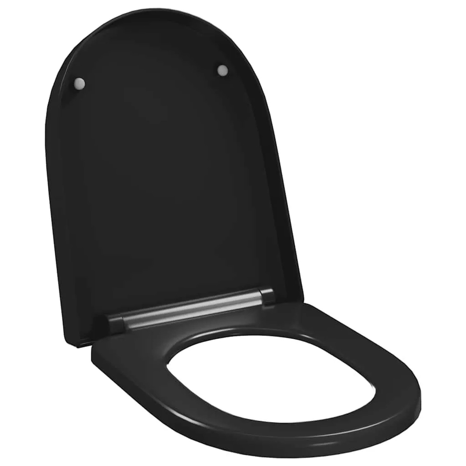 vidaXL Toilettensitz mit Absenkautomatik und Quick-Release Schwarz 145023