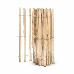 Stiltreu Staketenzaun aus Kastanie, 500x122cm, Lattenabstand 6-8cm, für Garten und Grundstück.