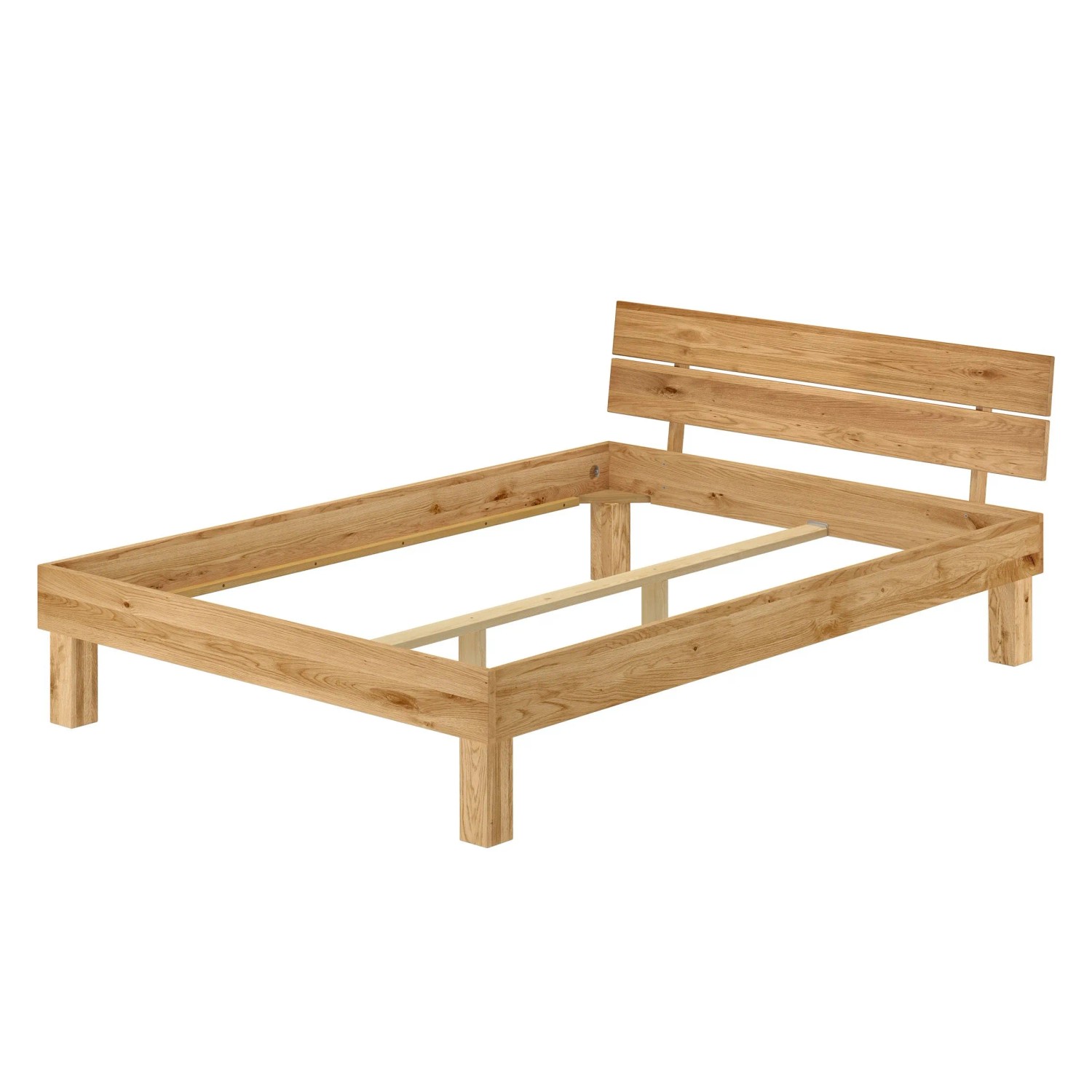 Erst-Holz Ehebett Doppelbett Holzbett aus Eiche Massiv 160x200 cm Geölt ohne Zubehör