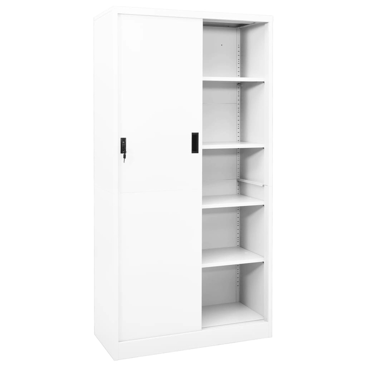 vidaXL Büroschrank mit Schiebetür Weiß 90x40x180 cm Stahl günstig online kaufen