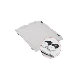 PROREGAL Eurobox Deckel mit Scharnier und Schnappverschlüssen, passend für Aufbewahrungsboxen.