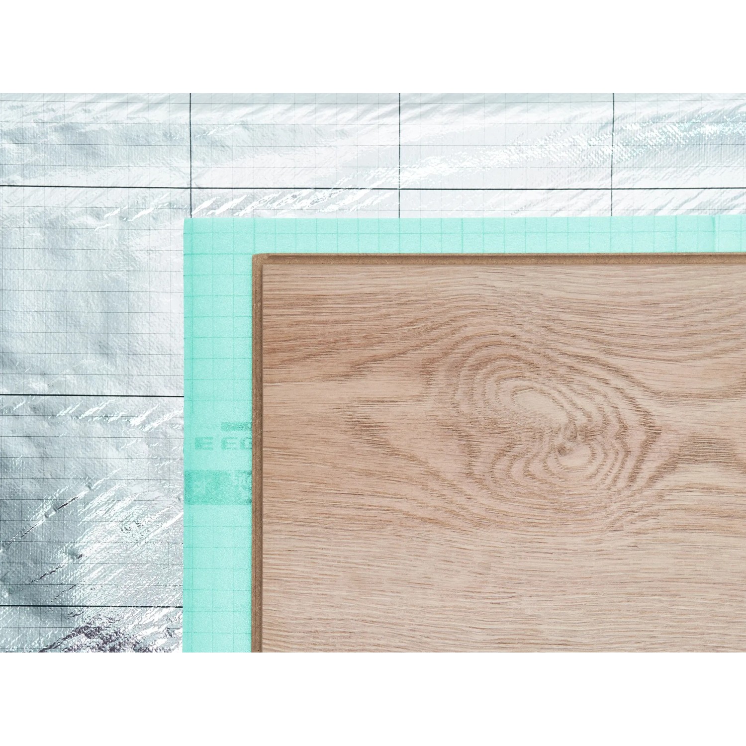 Egger Aqua+ Aluflex Dampfbremse mit Vlies für Laminatunterlage, schützt vor Feuchtigkeit.