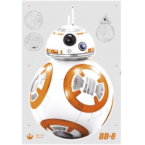 Star Wars Wandtattoo: BB-8 Droid Deko-Sticker, 100x70 cm, selbstklebend.