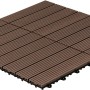 Dunkelbraune Home Deluxe WPC Klickfliesen Bavaro, 30x30 cm, für Terrasse und Balkon.