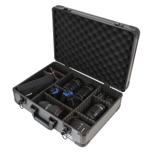 HMF 14502-02 Alu Transportkoffer Kamerakoffer Aufbewahrungskoffer Individuelle Facheinteilung 46 x 15 x 33 cm