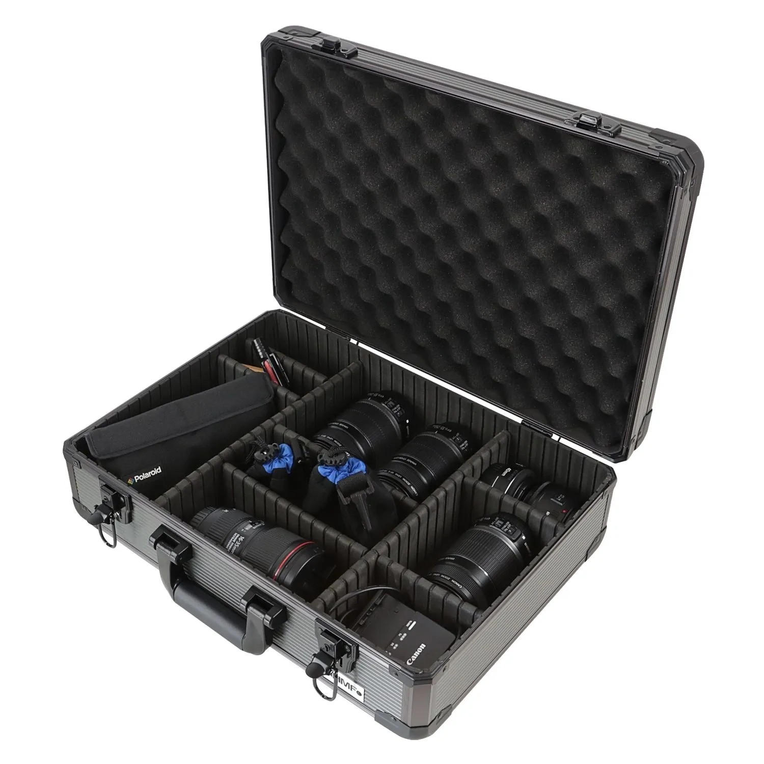 HMF 14502-02 Alu Transportkoffer Kamerakoffer Aufbewahrungskoffer Individuelle Facheinteilung 46 x 15 x 33 cm_3