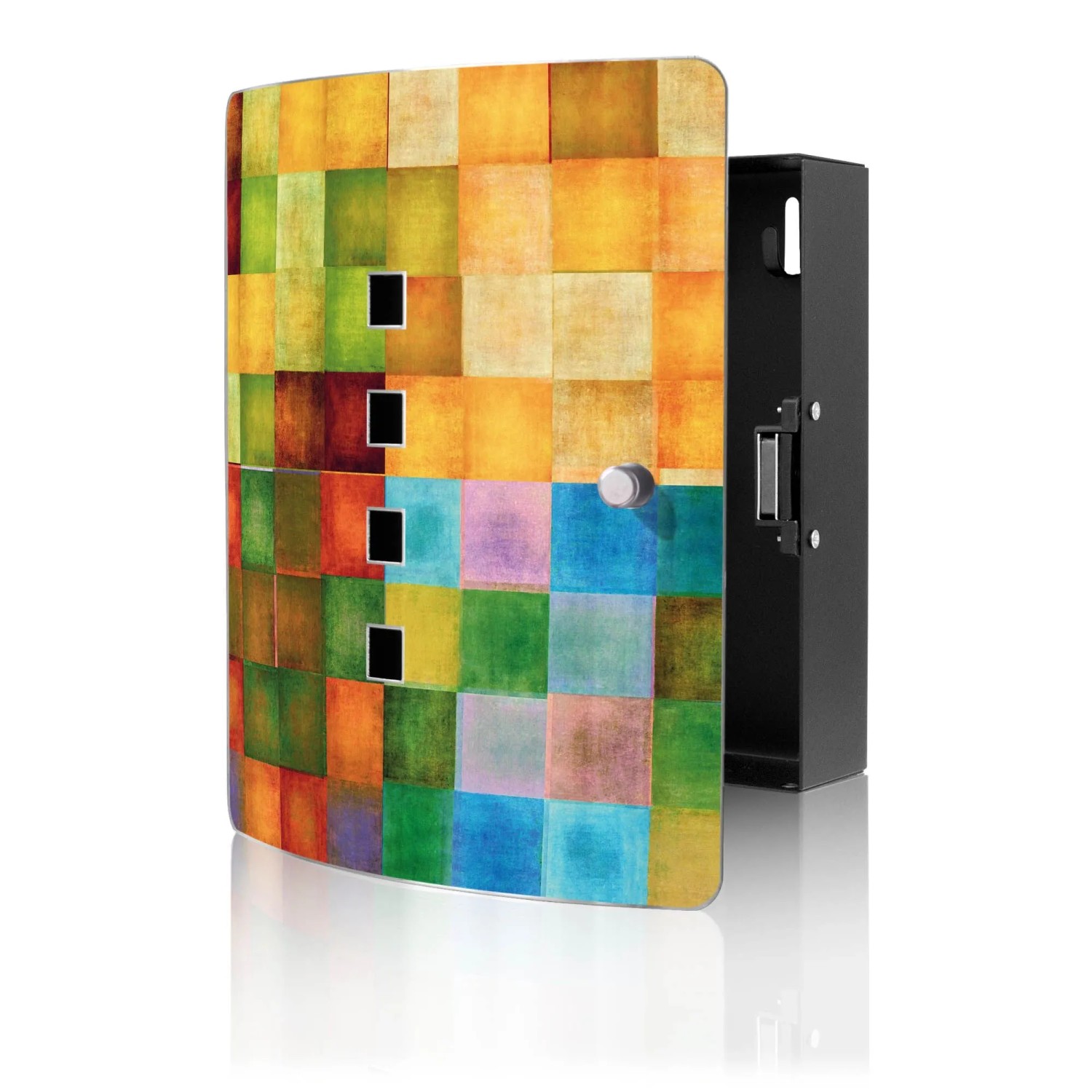 Banjado Design Schlüsselkasten Aus Edelstahl Für 10 Schlüssel 24x21,5x7cm Mit Magnetverschluss Motiv Farbkasten 2