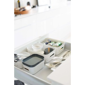 Grauer SmartStore Compact XS Deckel in Aufbewahrungsbox im Schubfach.