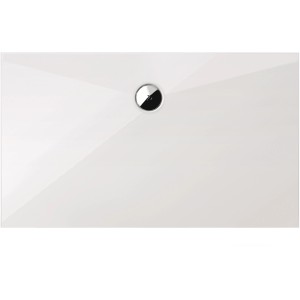 Rechteckige, extraflache Schulte Duschwanne, 120x80 cm, Alpinweiß, mit Ablaufgarnitur.