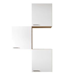 Respekta Küchenmöbel-Set Merle 8, 100 cm, Weiß: 3 Hängeschränke mit Edelstahlgriffen.