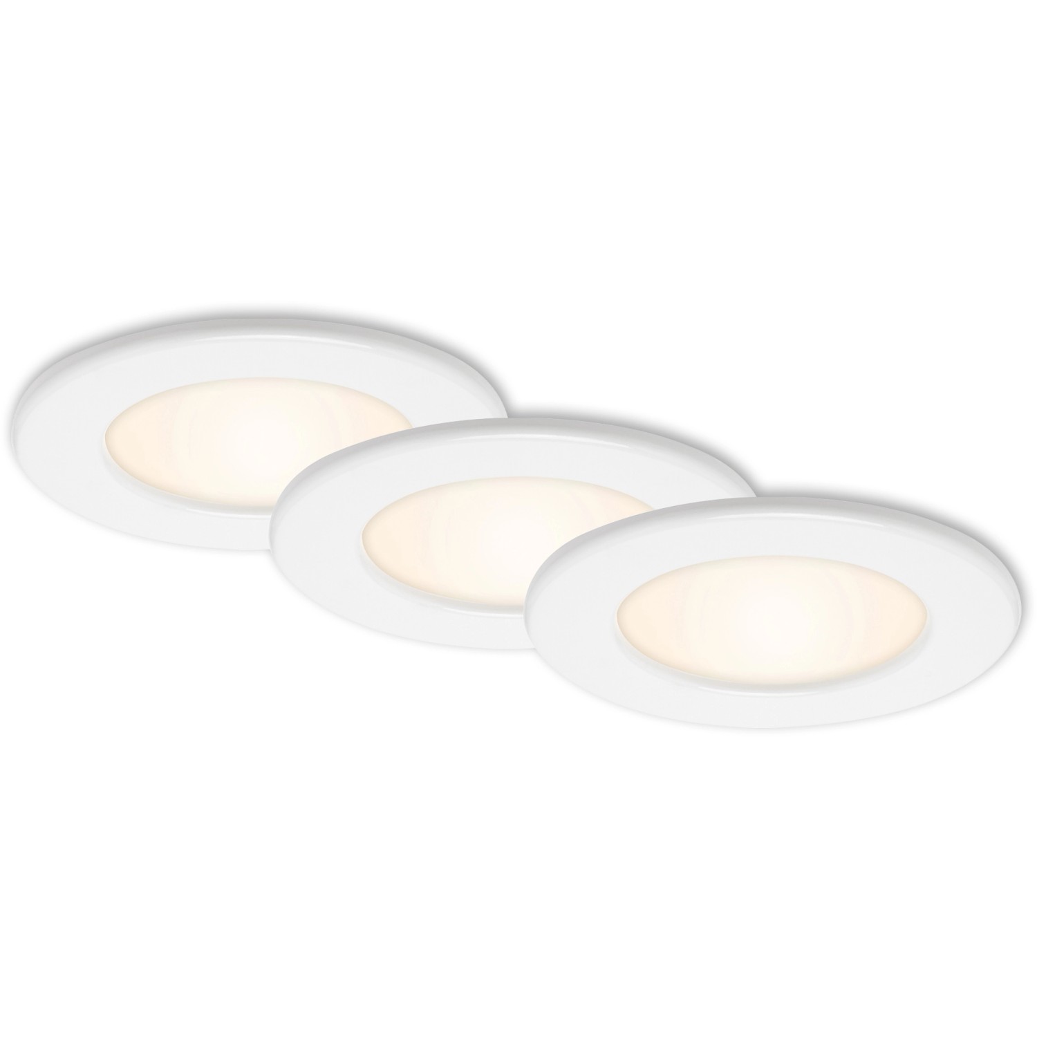 Brilo LED-Einbauleuchte Thin 3er-Set Weiß günstig online kaufen