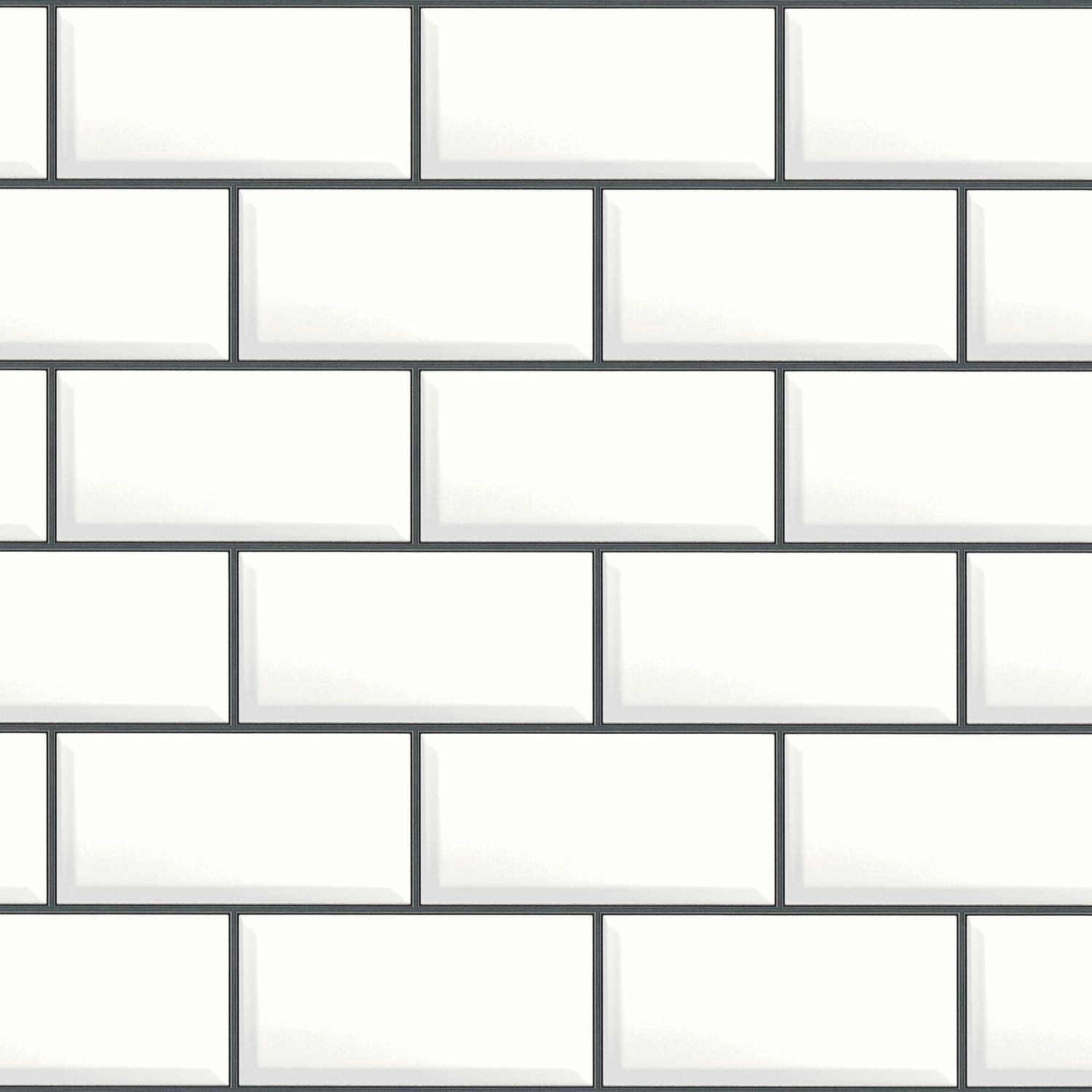 PROFHOME 383572-GU Stein Kacheln Tapete Design glänzend Weiß Schwarz 0,53 m günstig online kaufen