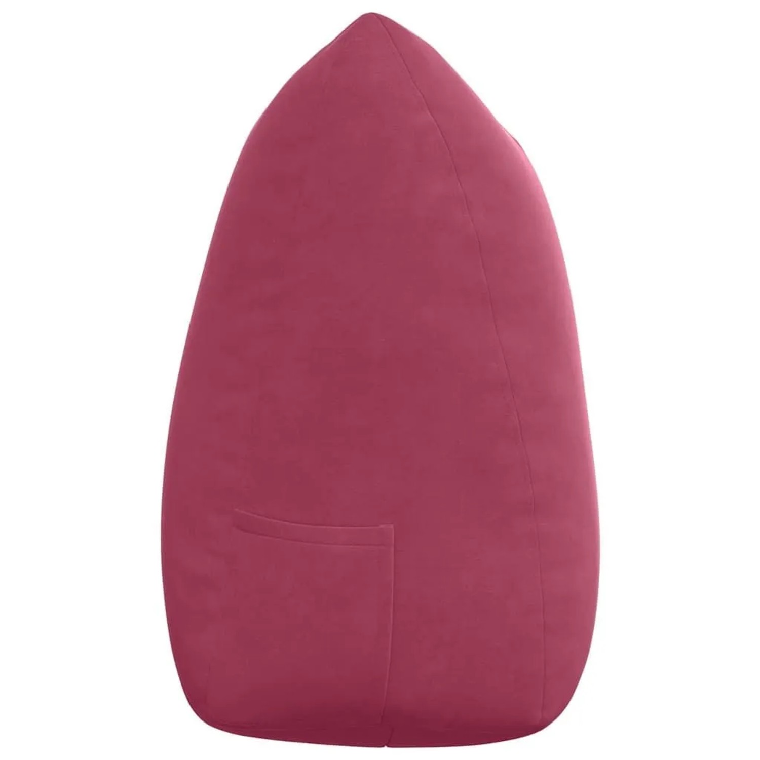 vidaXL Weinrotes Samt-Rückenkissen, ergonomisch geformt, mit praktischer Seitentasche.