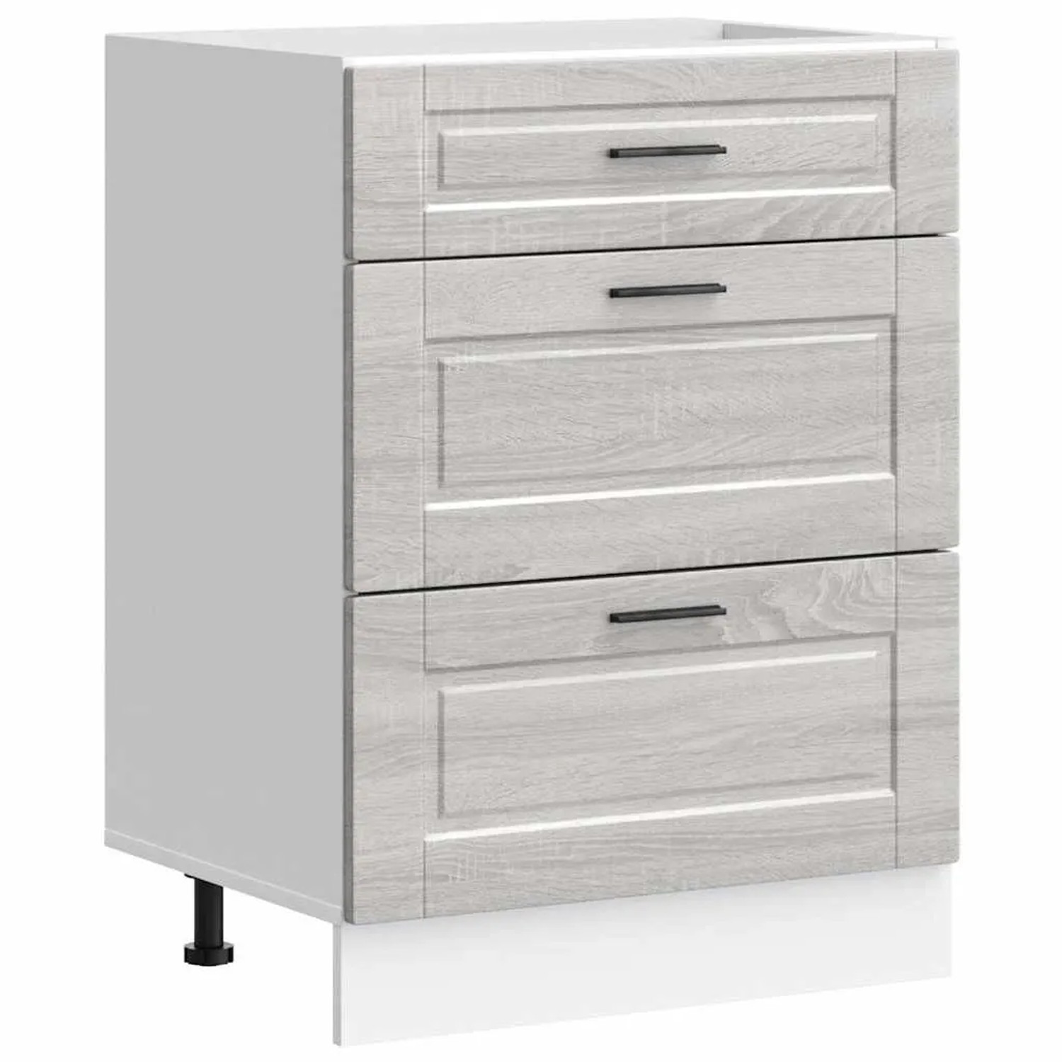 DELUKE Küchenunterschrank SAMU Grau Sonoma 60x46x81,5cm Küche Unterschrank Mit Schublade