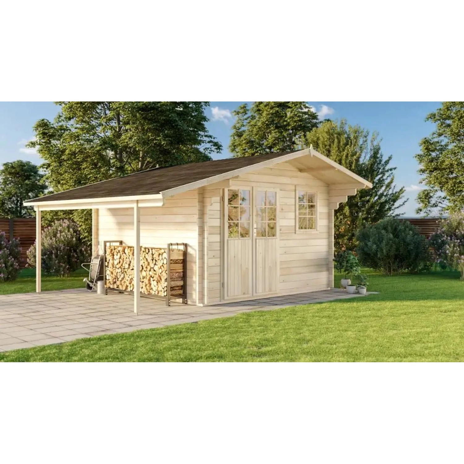 Alpholz Gartenhaus Franco Unbehandelt 360 cm x 470 cm günstig online kaufen