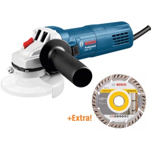 Bosch Professional Winkelschleifer GWS 750-125 mit Diamanttrennscheibe.