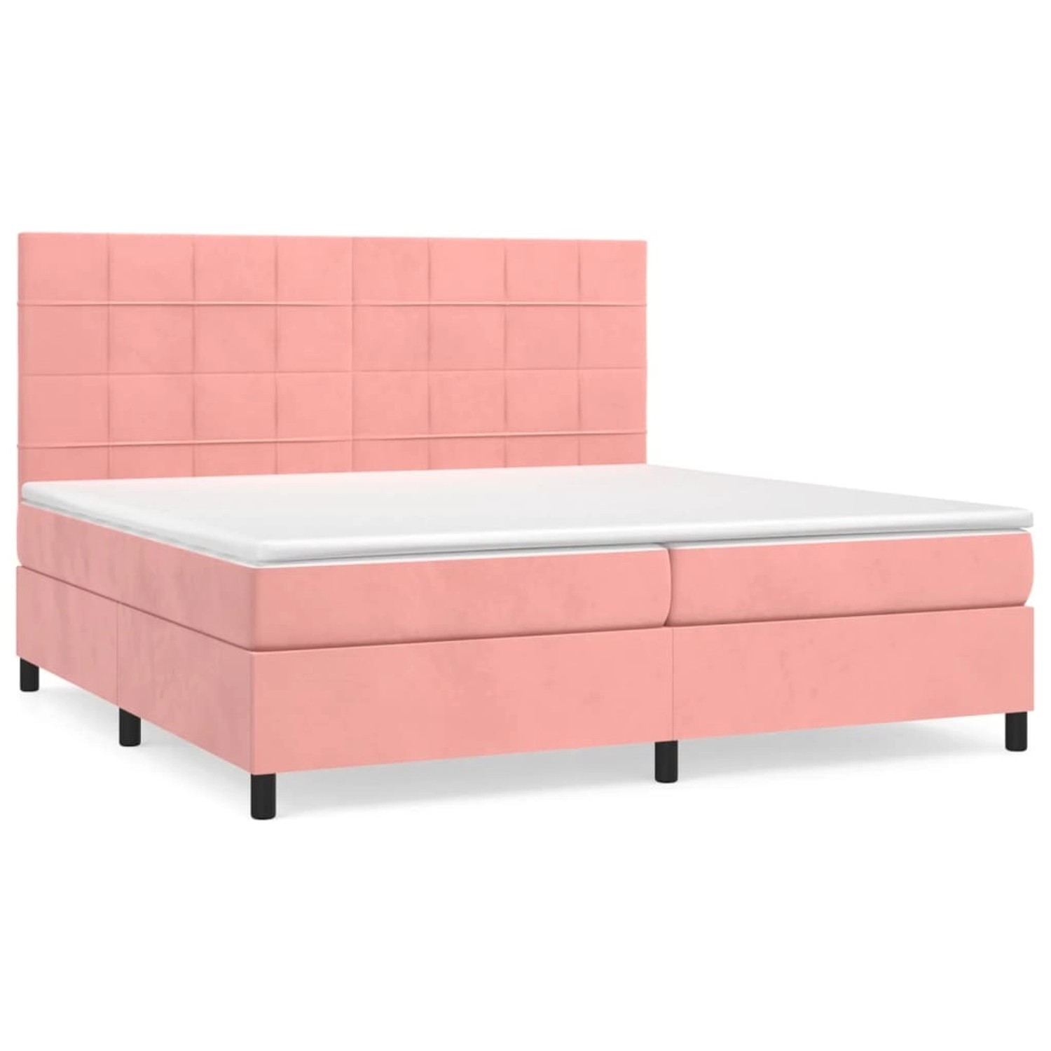 vidaXL Boxspringbett mit Matratze Rosa 200x200 cm Samt 3143048 günstig online kaufen