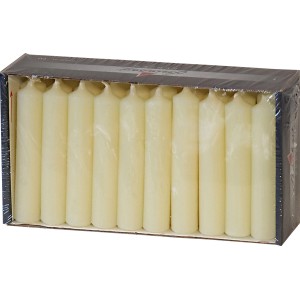 30er-Pack Pyramidenkerzen in Champagner, 75 mm x Ø 14 mm, für Weihnachtsdekoration.