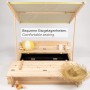 Holz Sandkasten mit Dach und Bänken Sunplaya3 von needs&wants. Kindersandkasten mit Sonnenschutz.
