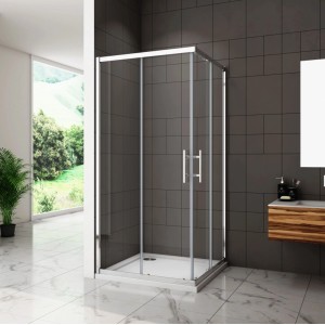 Duschparadies Duschkabinen Eckeinstieg Schiebetür 80 x 80 x 185cm Duschtür 5mm Sicherheitsglas Dusche ECK Duschabtrennung