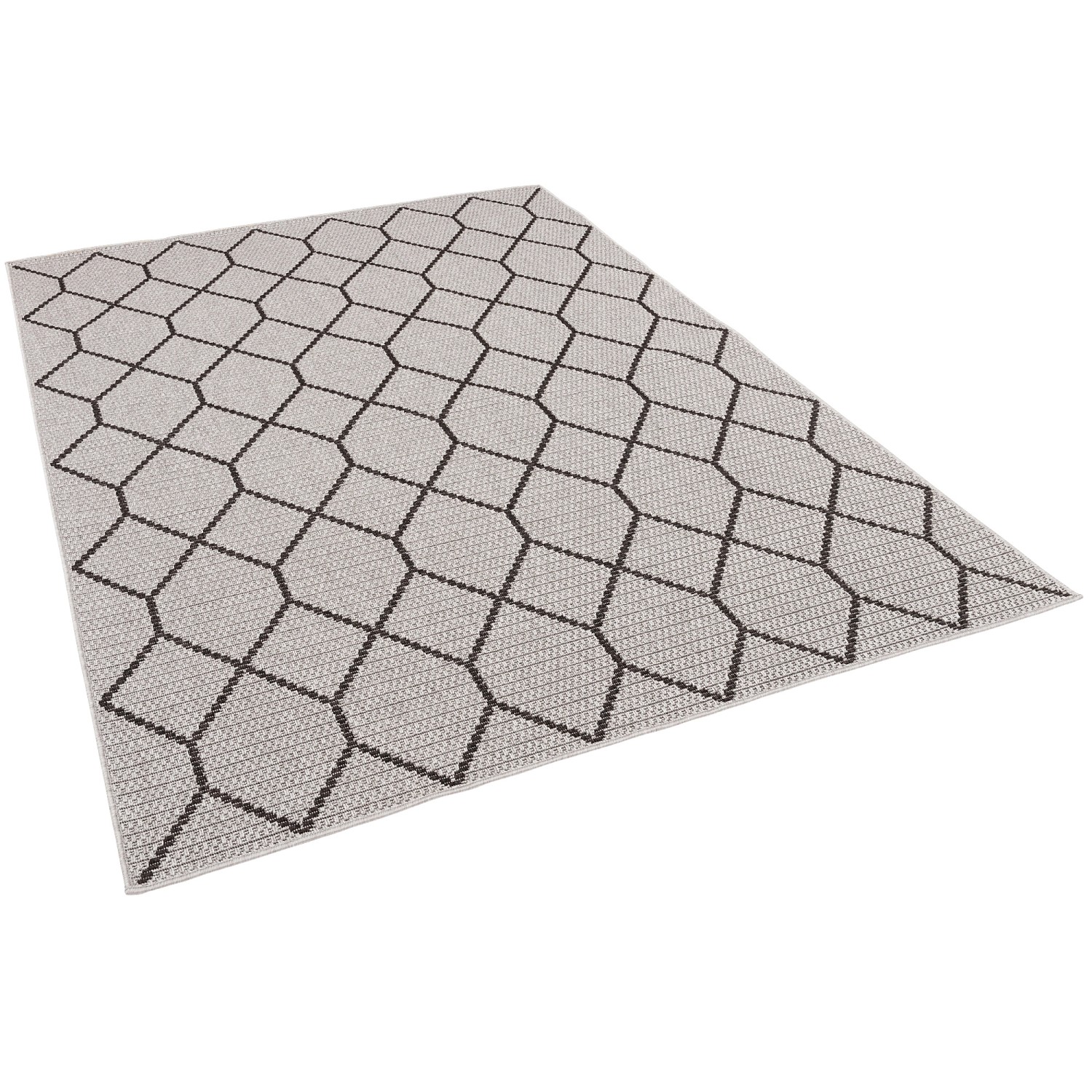Pergamon In & Outdoor Teppich Flachgewebe Marbella Grau Modern 120x170cm günstig online kaufen