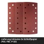 3 Schleifpapiere (P60, P80, P120) für Einhell Schwingschleifer TE-OS 18/230 Li Solo.