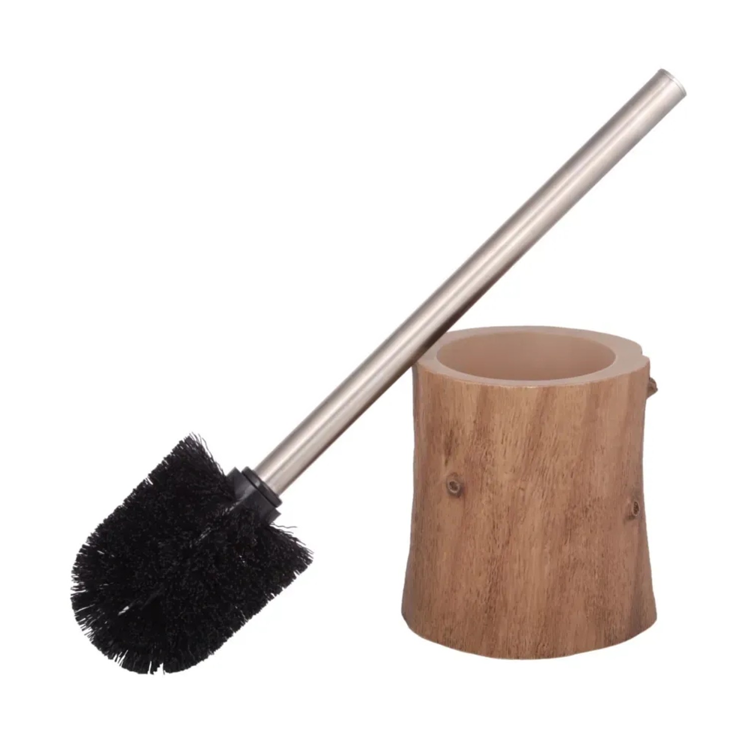 Sanilo WC-Bürste Old Tree mit Halter in Holzoptik und Edelstahlgriff.
