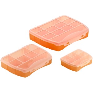 3-teiliges Organizer Set zur Aufbewahrung mit transparentem Deckel.