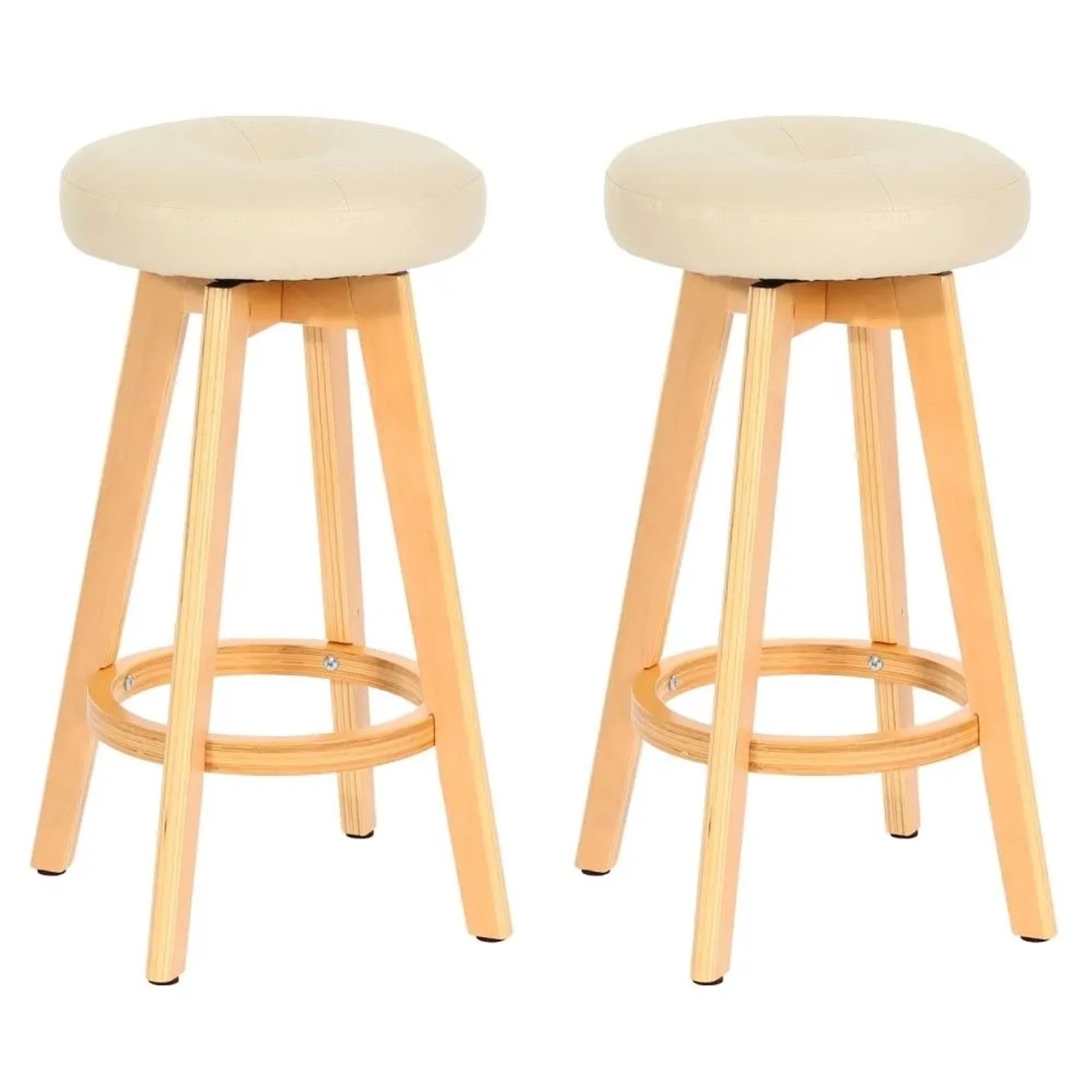 MCW Barhocker Boras 2er-Set Drehbar Creme Helle Beine