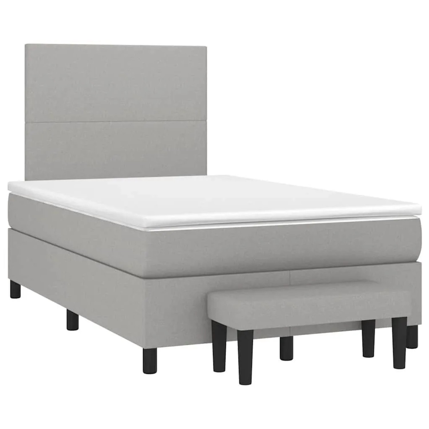 vidaXL Boxspringbett mit Matratze Hellgrau 120x190 cm Stoff 3270341 günstig online kaufen