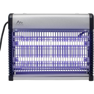 Gardigo Insektenvernichter Profi für 70 m²: Silberner Insektenfänger mit UV-Licht und Hochspannungsgitter.