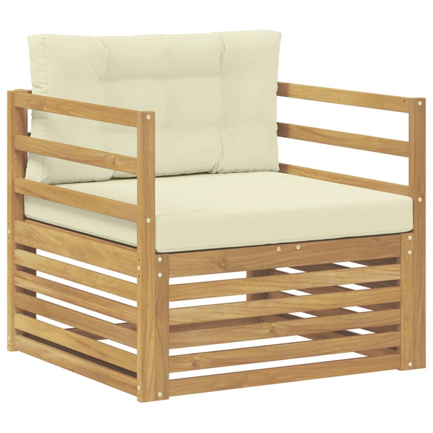 vidaXL Outdoor-Sofa Weiß und Creme 3439117