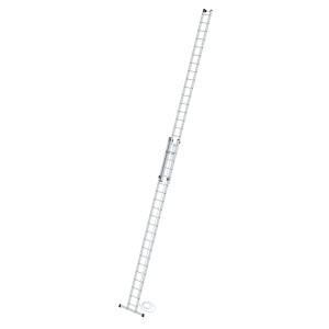 PROREGAL Sprossen-Seilzugleiter, 2x21 Sprossen, mit Traverse für sicheren Stand. Aluminium Leiter für hohe Arbeitssicherheit.
