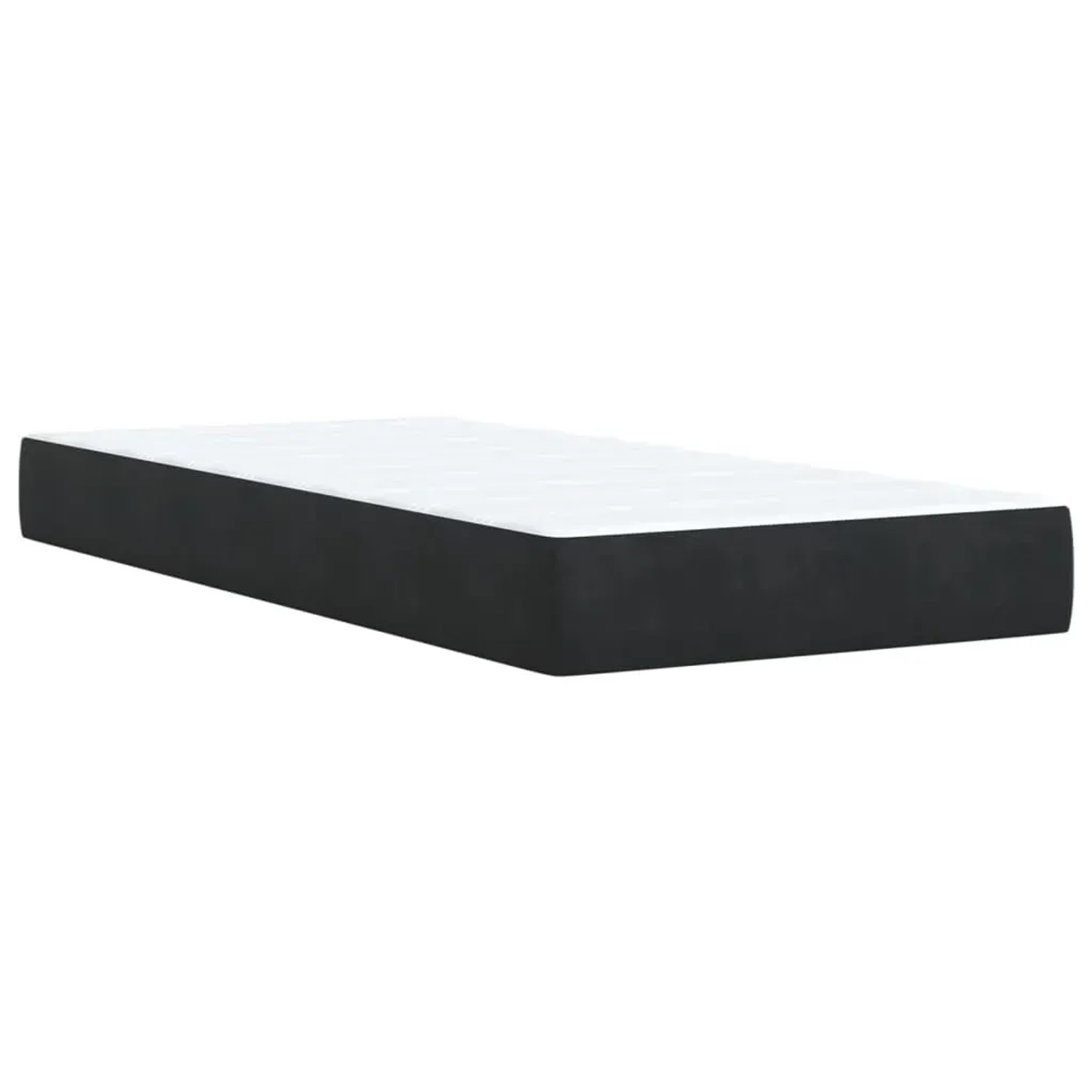 Schwarze vidaXL Boxspringbett Matratze, 100x200 cm, mit weißem Bezug.