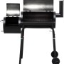 Schwarzer tepro Smoker Wichita Holzkohlegrill mit Thermometer und Rädern.