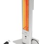 Vasner HeatTower Mini Infrarot-Heizstrahler, 1500W, silberner Standheizstrahler mit Fernbedienung.