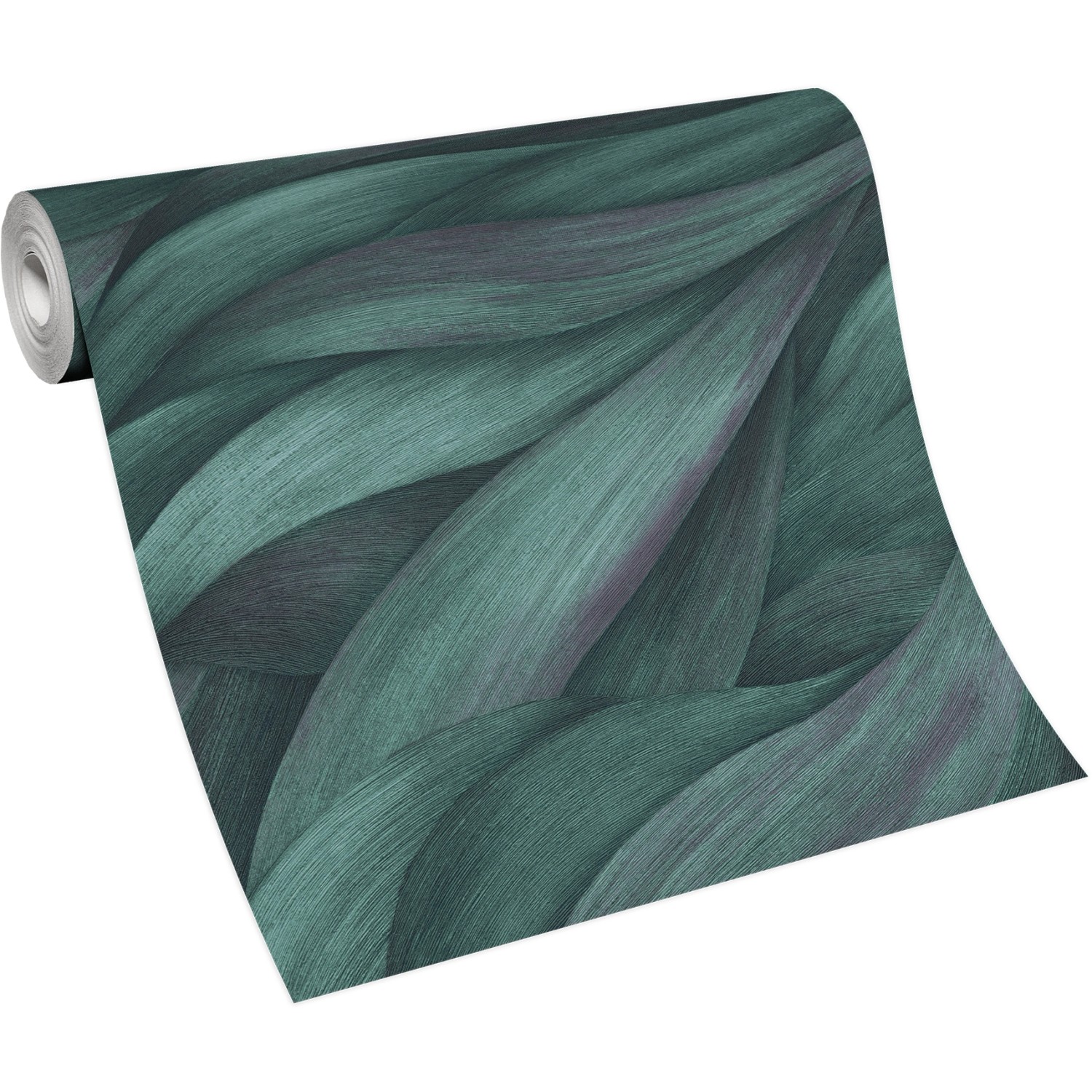 Erismann Vliestapete Casual Chic mit Wellenmuster in Stormy Türkis auf Rolle.