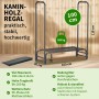 TTL GARDEN Kaminholzregal S aus Stahl mit Schutzplane für Innen und Außen.