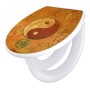 Banjado WC-Sitz Familie mit Yin Yang Motiv, Absenkautomatik, Kindersitz, Polypropylen.
