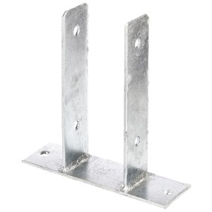 Feuerverzinkter Alberts U-Pfostenträger aus Stahl, 81x200x60/200x50 mm, für sichere Pfostenbefestigung.