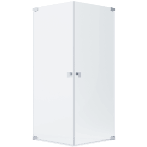 Schöner Wohnen Eckdusche mit 2 Drehtüren, silbermatte Beschläge, 80x80x200 cm.