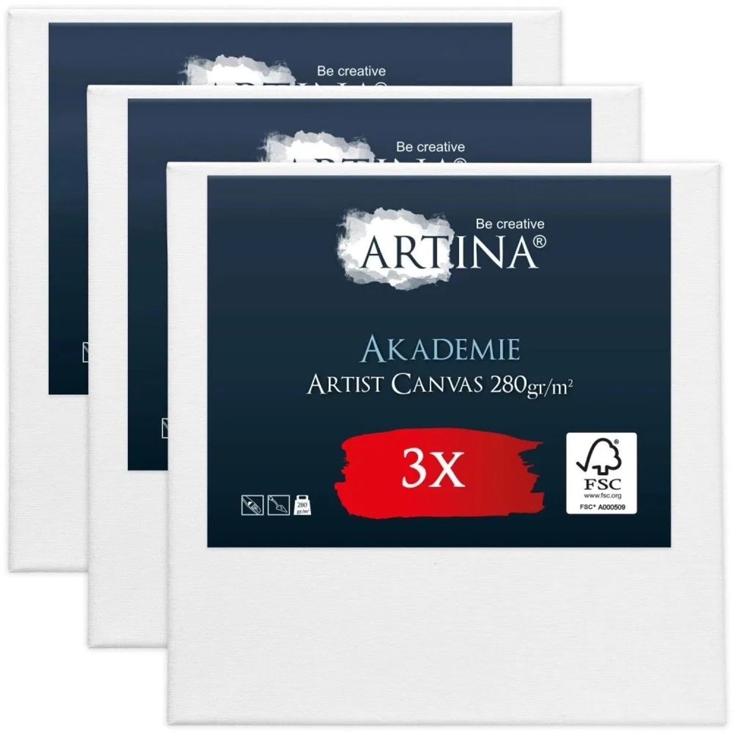 Artina Akademie Keilrahmen 100x100cm FSC 3tlg