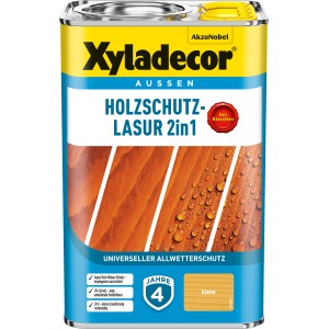 Xyladecor Holzschutz-Lasur 2in1 Kiefer matt, 4 l Dose für den Außenbereich.